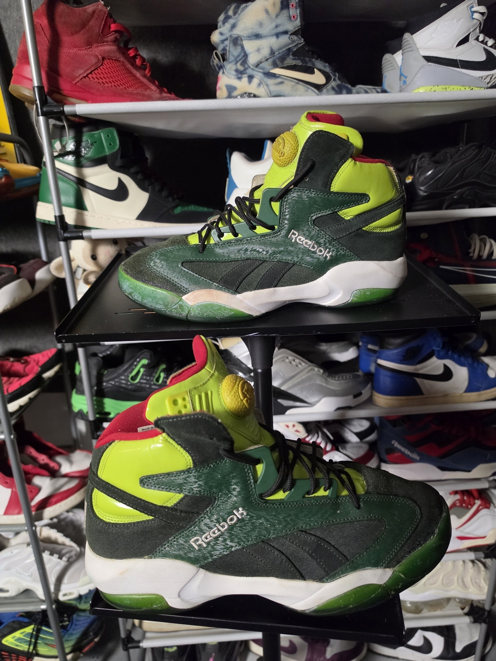 🔥 Reebok Men Size 11 Shaq Attack Pump Ghost Christmas High-Top Athletic Shoes